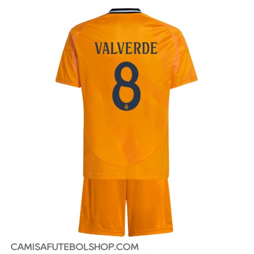 Camisa de time de futebol Real Madrid Federico Valverde #8 Replicas 2º Equipamento Infantil 2024-25 Manga Curta (+ Calças curtas)